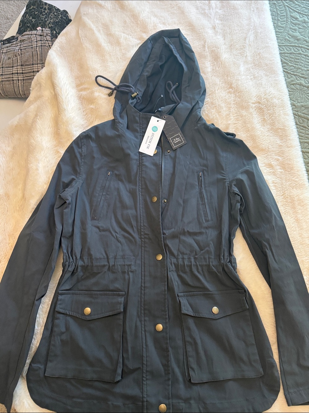 Lightweight Hooded Utility Jacket in Navy - Unbranded